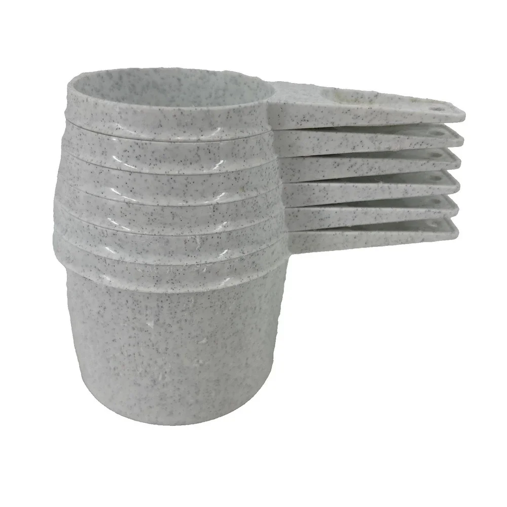 Set of 6‎ Vintage Tupperware Nesting Measuring Cups White/Gray Speckled